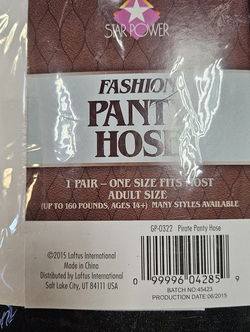 Pirate Jolly Roger Pantyhose Tights One Size Halloween Costume New Adult - Picture 2 of 2